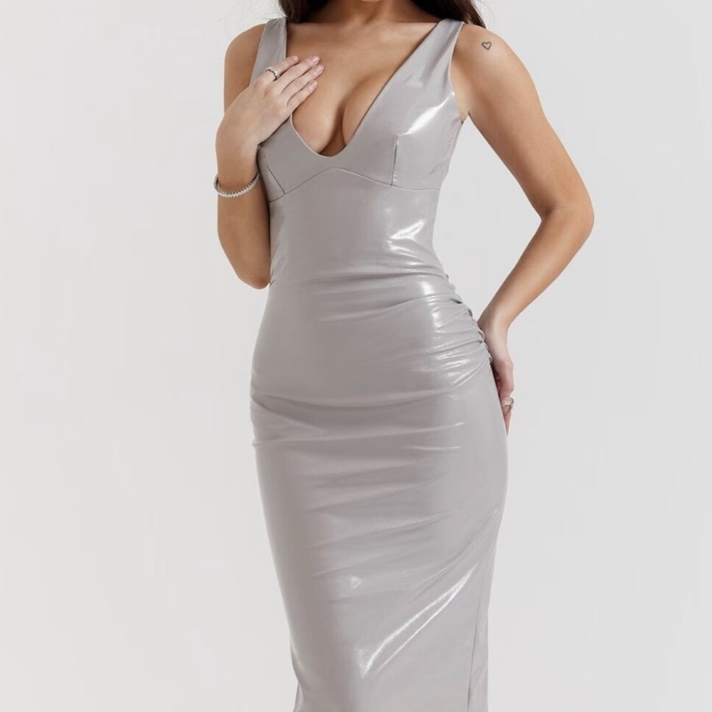 NWT House of CB 'Madeleine' Vinyl Midi Dress